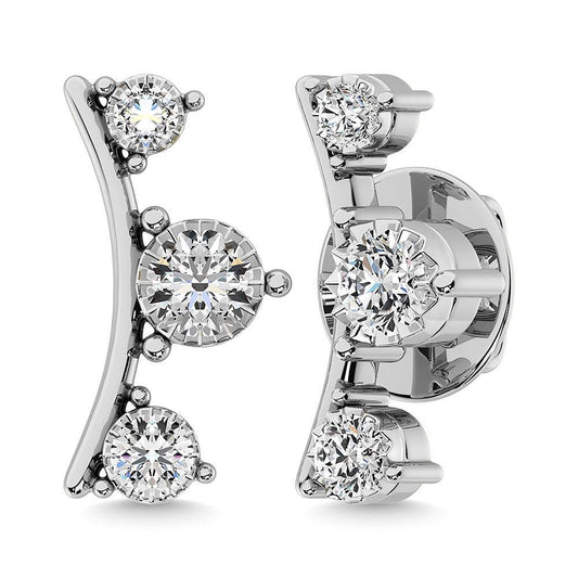 Diamond 1/10 Ct.Tw. Fashion Earrings in 10K White Gold - Larson Jewelers