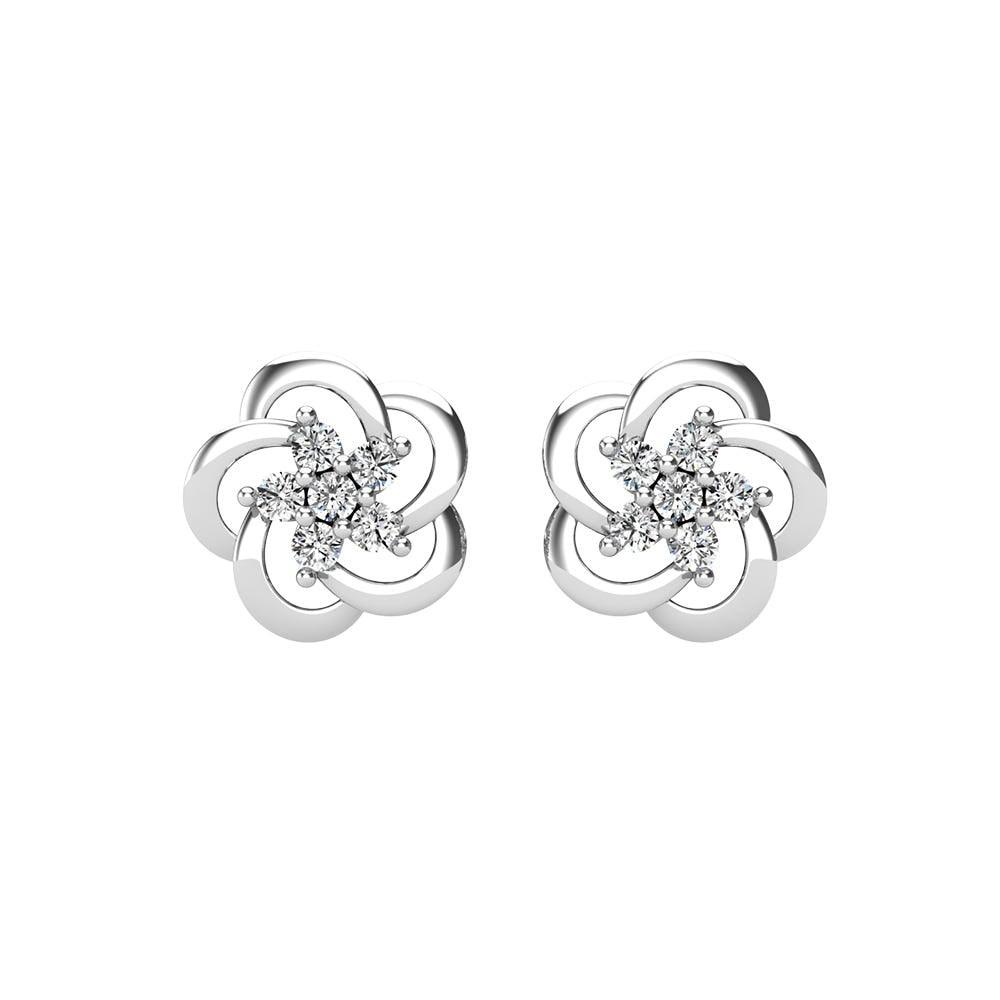 Open Flower Diamond 1/8 Ct.Tw. Stud Earrings - Larson Jewelers