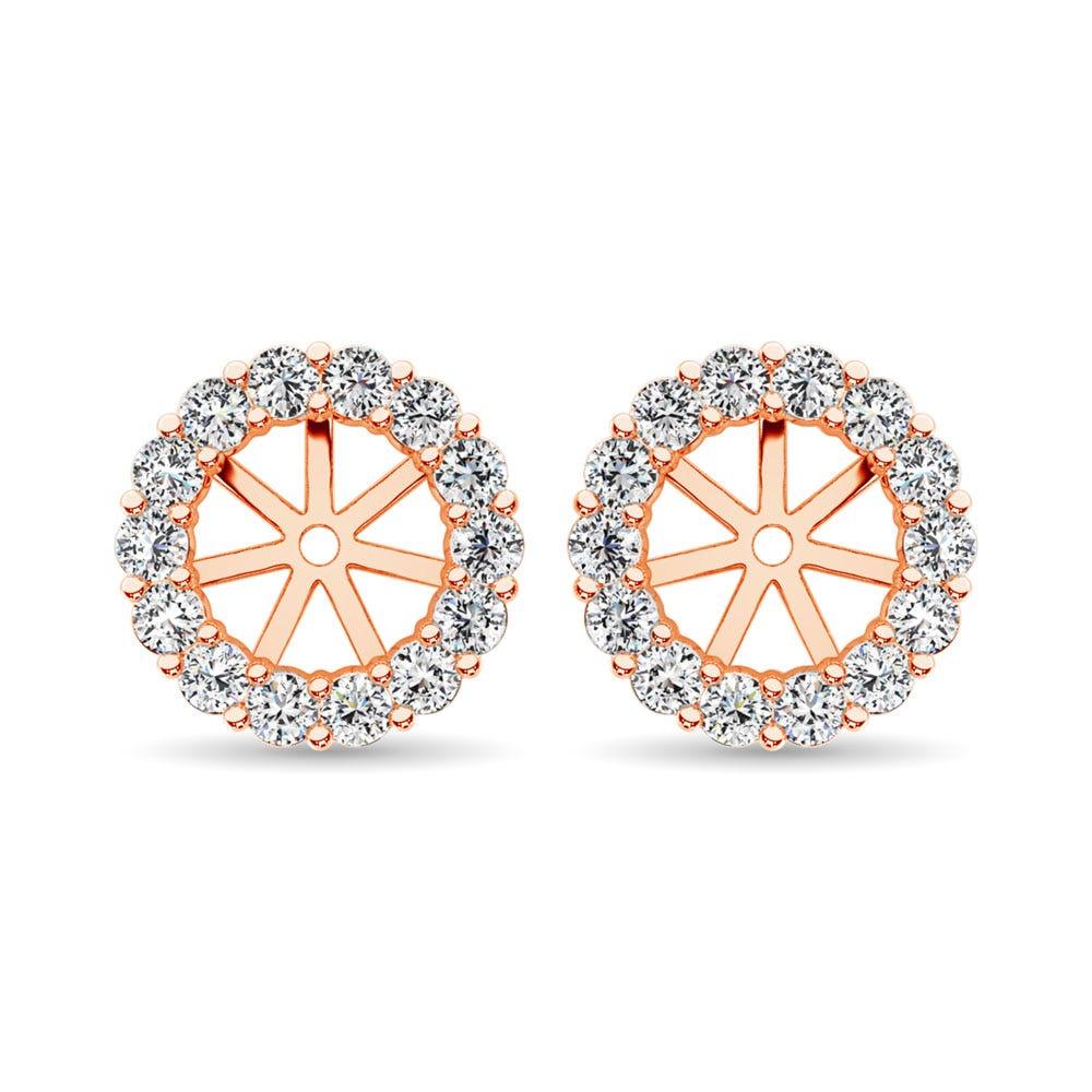 14K Rose Gold Diamond 1/4 Ct.Tw. Earrings Jacket - Larson Jewelers