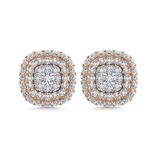 Diamond 5/8 Ct.Tw. Cluster Fashion Earrings in 14K White Gold - Larson Jewelers