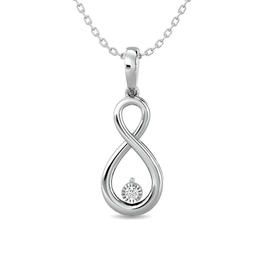 Diamond 1/20 ct tw Infinity Earrings in Sterling Silver - Larson Jewelers