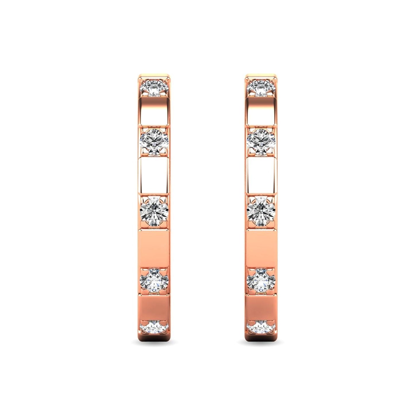 Diamond 1/10 ct tw Hoop Earrings in 10K Rose Gold - Larson Jewelers