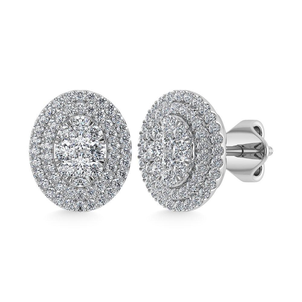Diamond 7/8 Ct.Tw. Fashion Earrings in 10K White Gold - Larson Jewelers