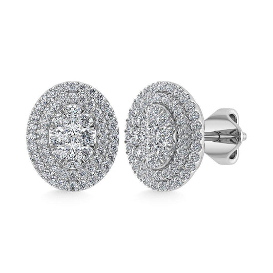 Diamond 7/8 Ct.Tw. Fashion Earrings in 10K White Gold - Larson Jewelers