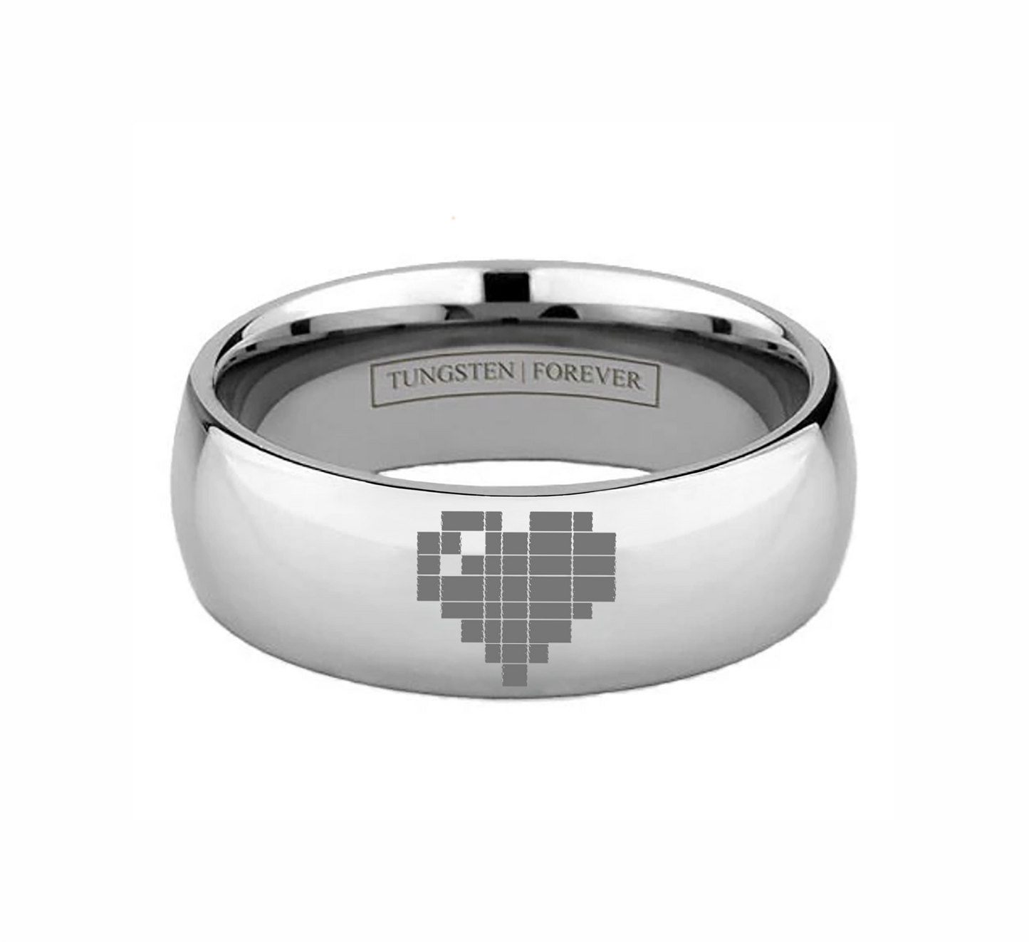 8-BIT TUNGSTEN HEART RING 6MM / 8MM