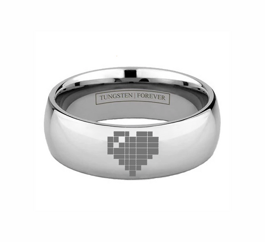 8-BIT TUNGSTEN HEART RING 6MM / 8MM
