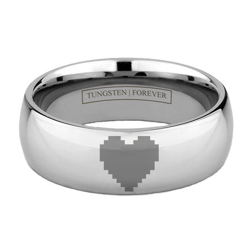 8-BIT TUNGSTEN HEART RING 6MM / 8MM