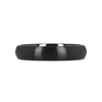 ATTOR Domed Brush Finished Black Ceramic Wedding Band - 2mm - 6mm