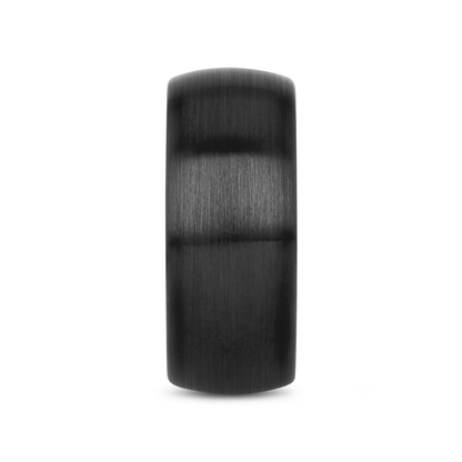 ATTOR Domed Brush Finished Black Ceramic Wedding Band - 8mm - 12mm