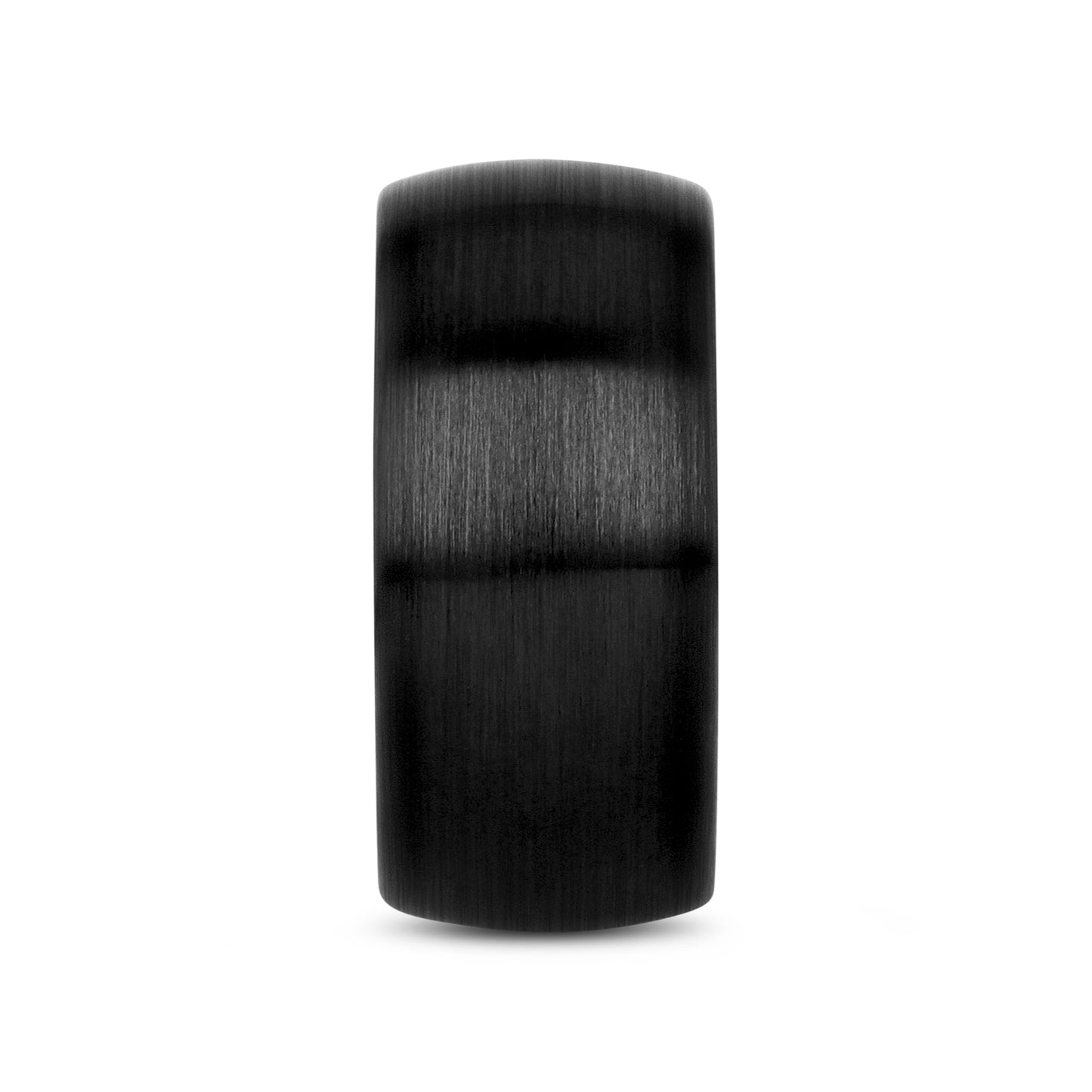 ATTOR Domed Brush Finished Black Ceramic Wedding Band - 12mm