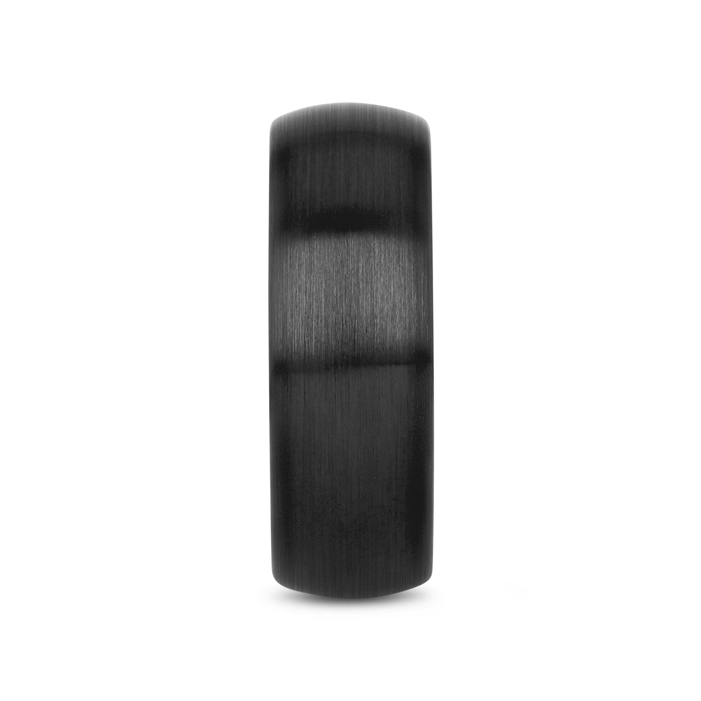 ATTOR Domed Brush Finished Black Ceramic Wedding Band - 8mm - 12mm