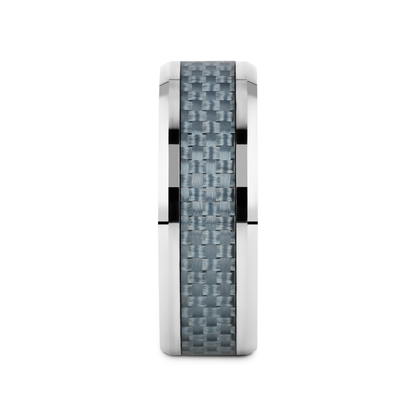 AUGUSTUS Blue Carbon Fiber Inlay Tungsten Carbide Band - 4mm - 10mm