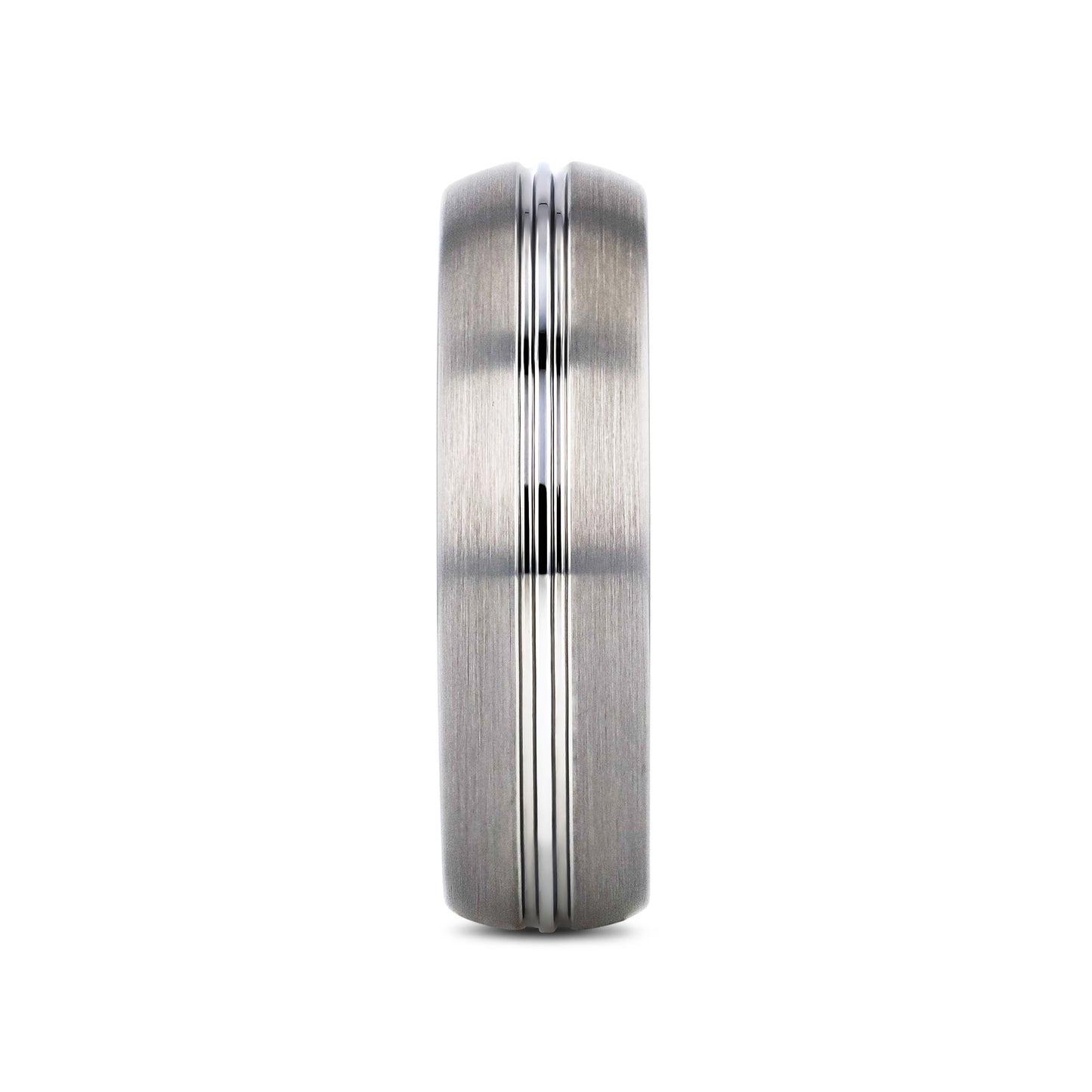 BOSS Tungsten Carbide Ring with Domed Center Groove and Brush Finish - 6mm & 8mm