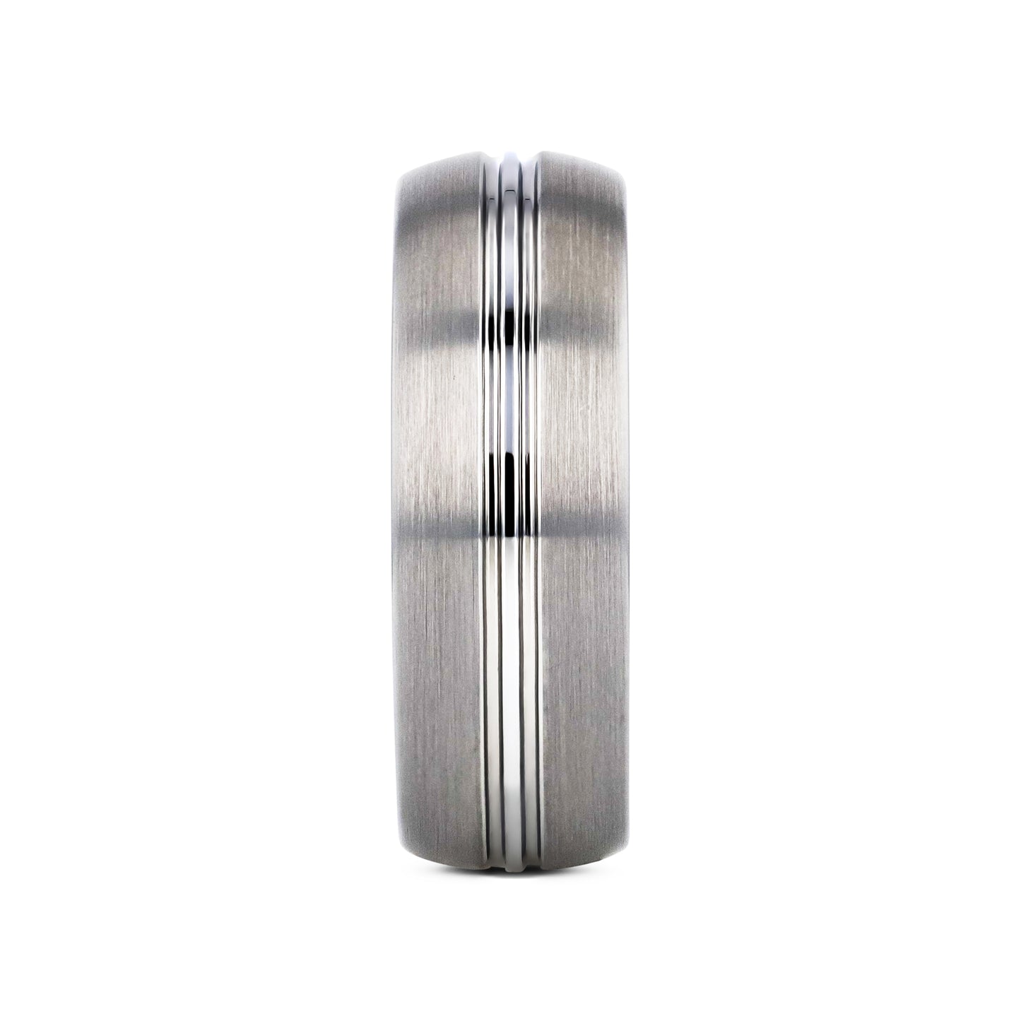 BOSS Tungsten Carbide Ring with Domed Center Groove and Brush Finish - 6mm & 8mm