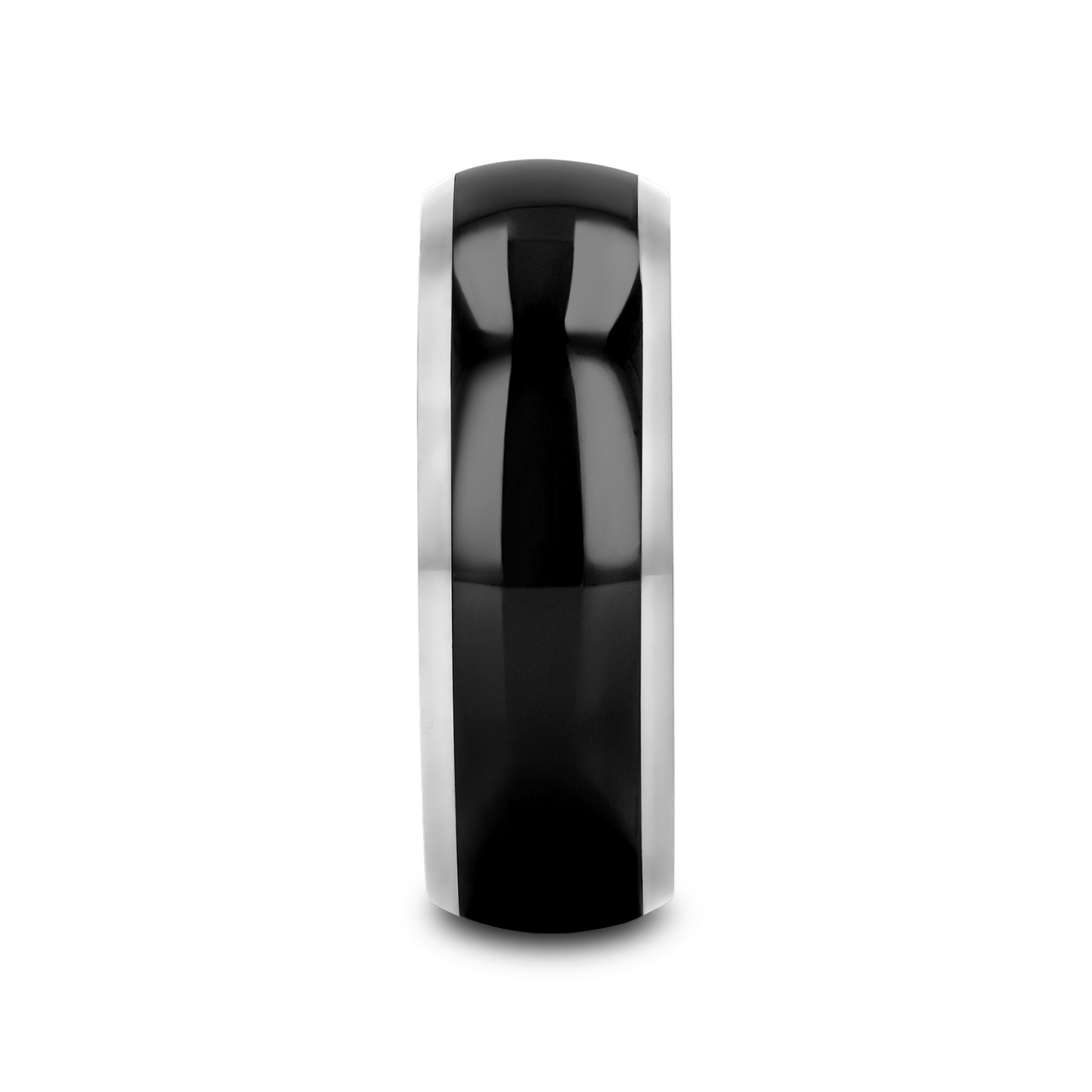 CARRERA Domed Black Ceramic and Tungsten Wedding Band - 6mm - 10mm