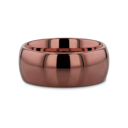 COFFEE Traditional Domed Espresso Tungsten Carbide Wedding Ring - 8mm