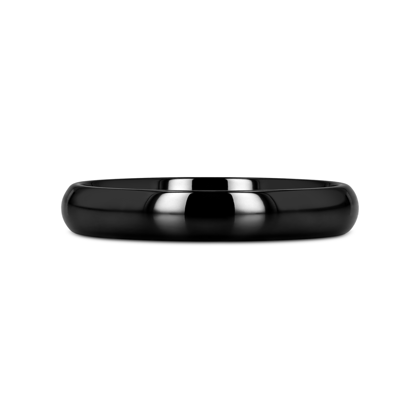 LANDON Domed Polish Finished Black Ceramic Ring - 2mm - 6mm