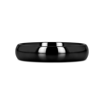 LANDON Domed Polish Finished Black Ceramic Ring - 2mm - 6mm