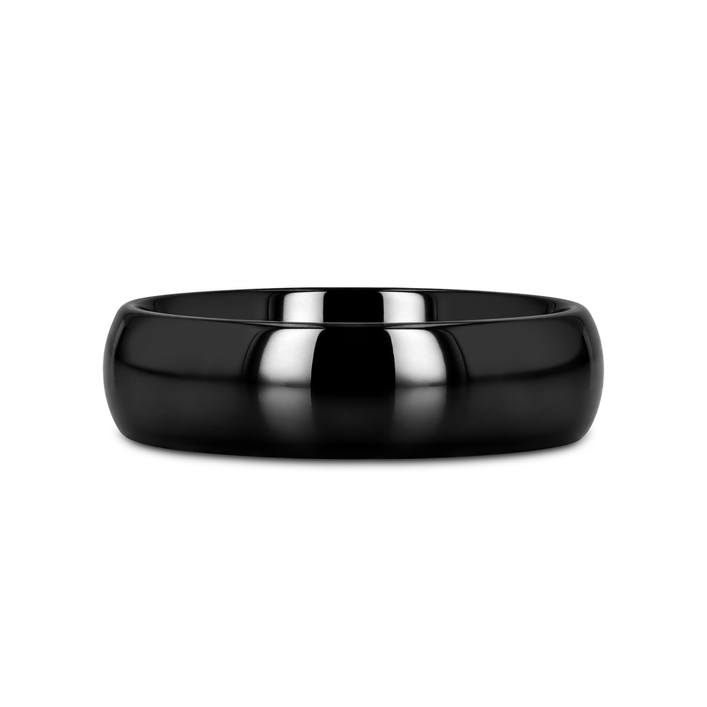 LANDON Domed Polish Finished Black Ceramic Ring - 2mm - 6mm
