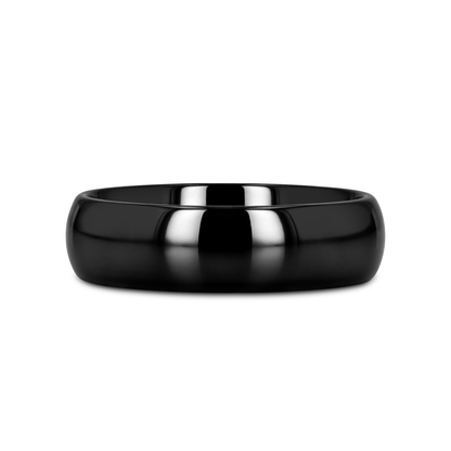 LANDON Domed Polish Finished Black Ceramic Ring - 2mm - 6mm
