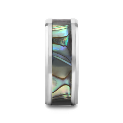MAUI Tungsten Wedding Band with Mother of Pearl Inlay - 8mm - 10mm
