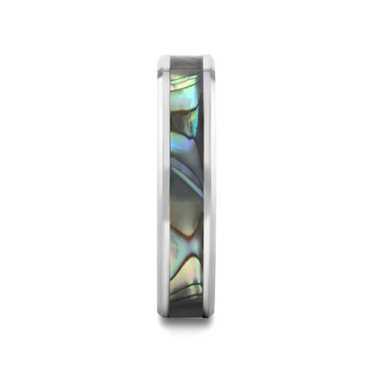 MAUI Tungsten Wedding Band with Mother of Pearl Inlay - 8mm - 10mm