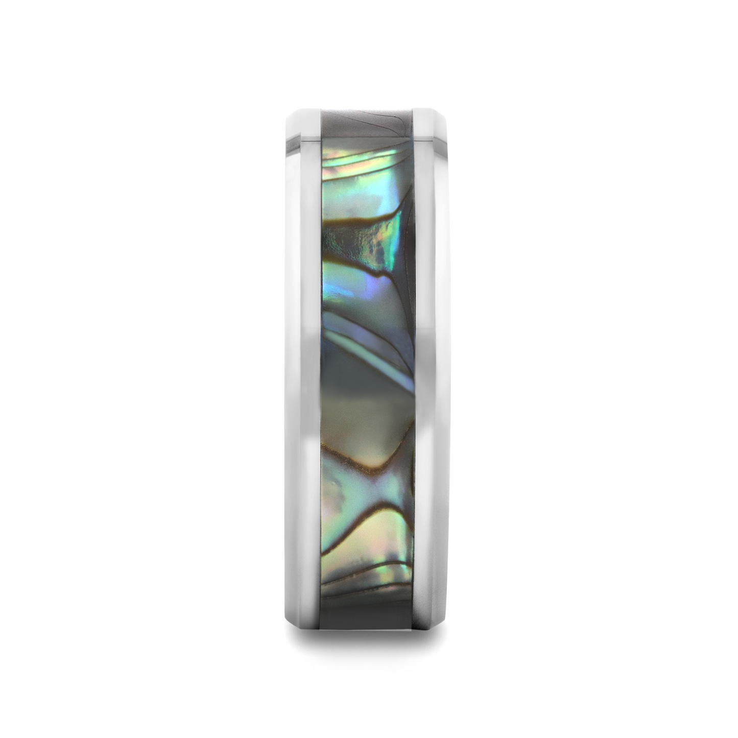 MAUI Tungsten Wedding Band with Mother of Pearl Inlay - 8mm - 10mm