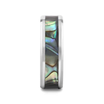 MAUI Tungsten Wedding Band with Mother of Pearl Inlay - 8mm - 10mm