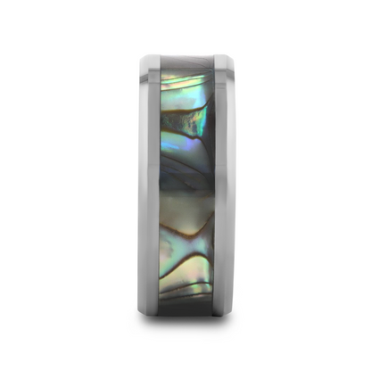 MAUI Tungsten Wedding Band with Mother of Pearl Inlay - 8mm - 10mm
