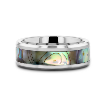 MAUI Tungsten Wedding Band with Mother of Pearl Inlay - 8mm - 10mm