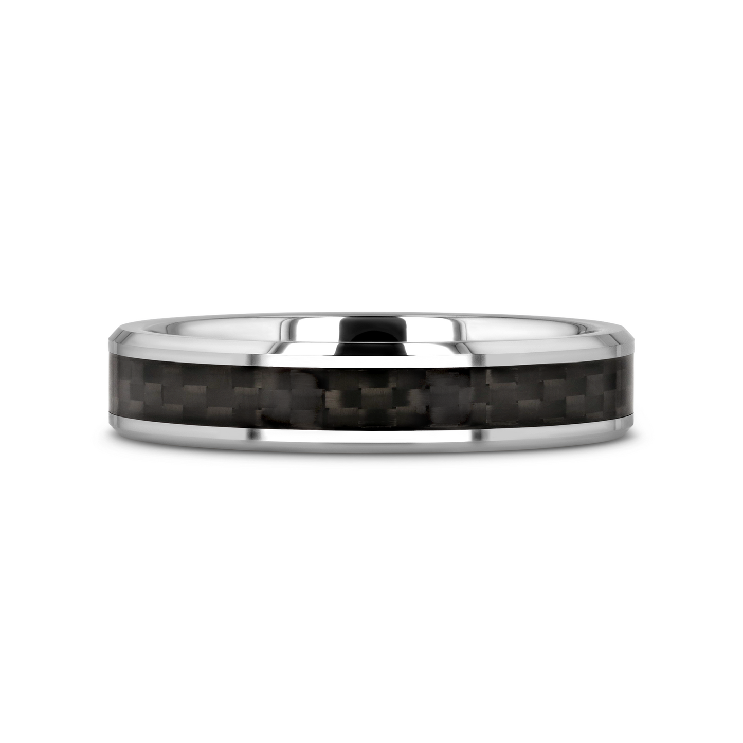 MAXIMUS Black Carbon Fiber Inlay Tungsten Carbide Wedding Band - 8mm - 12mm