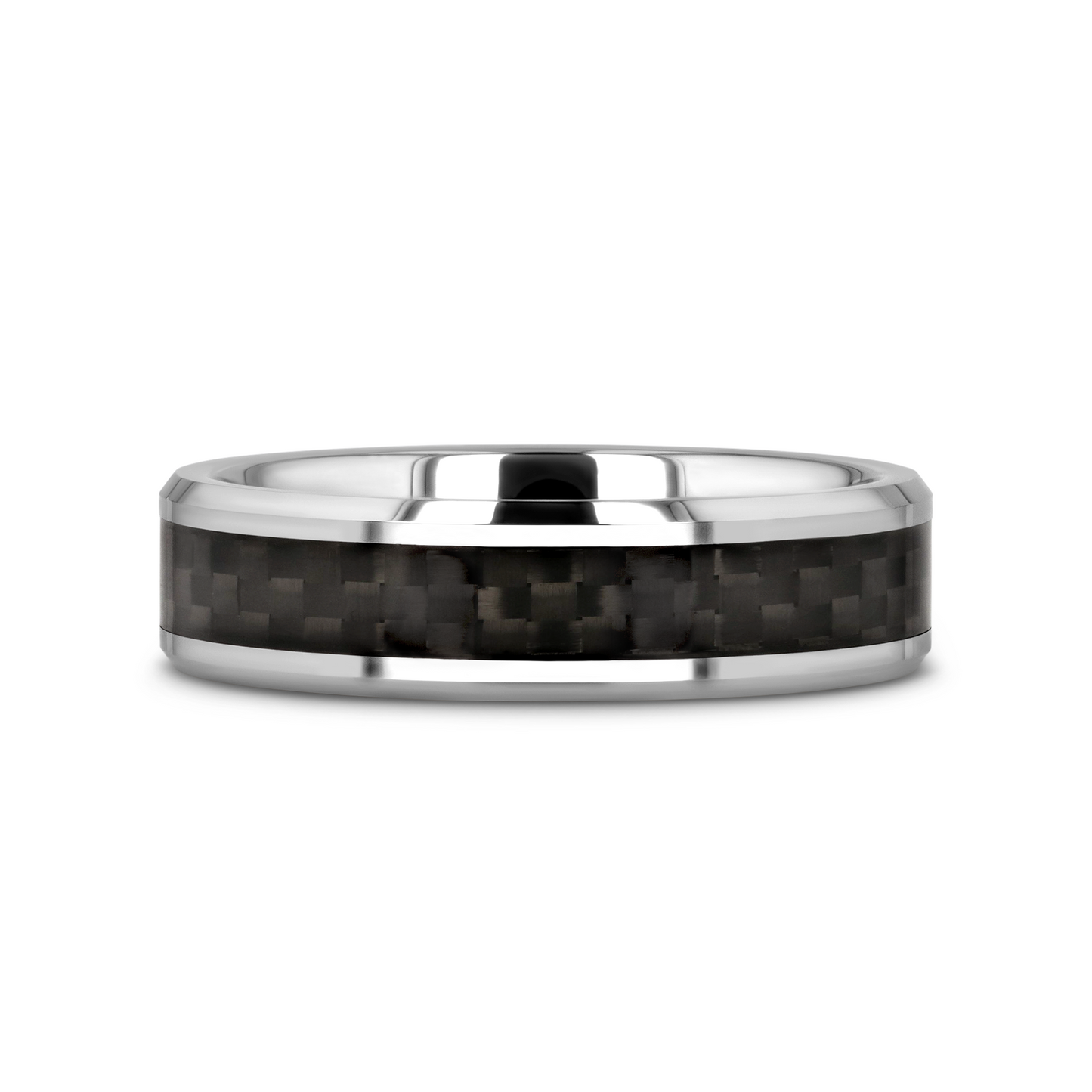 MAXIMUS Black Carbon Fiber Inlay Tungsten Carbide Wedding Band - 8mm - 12mm