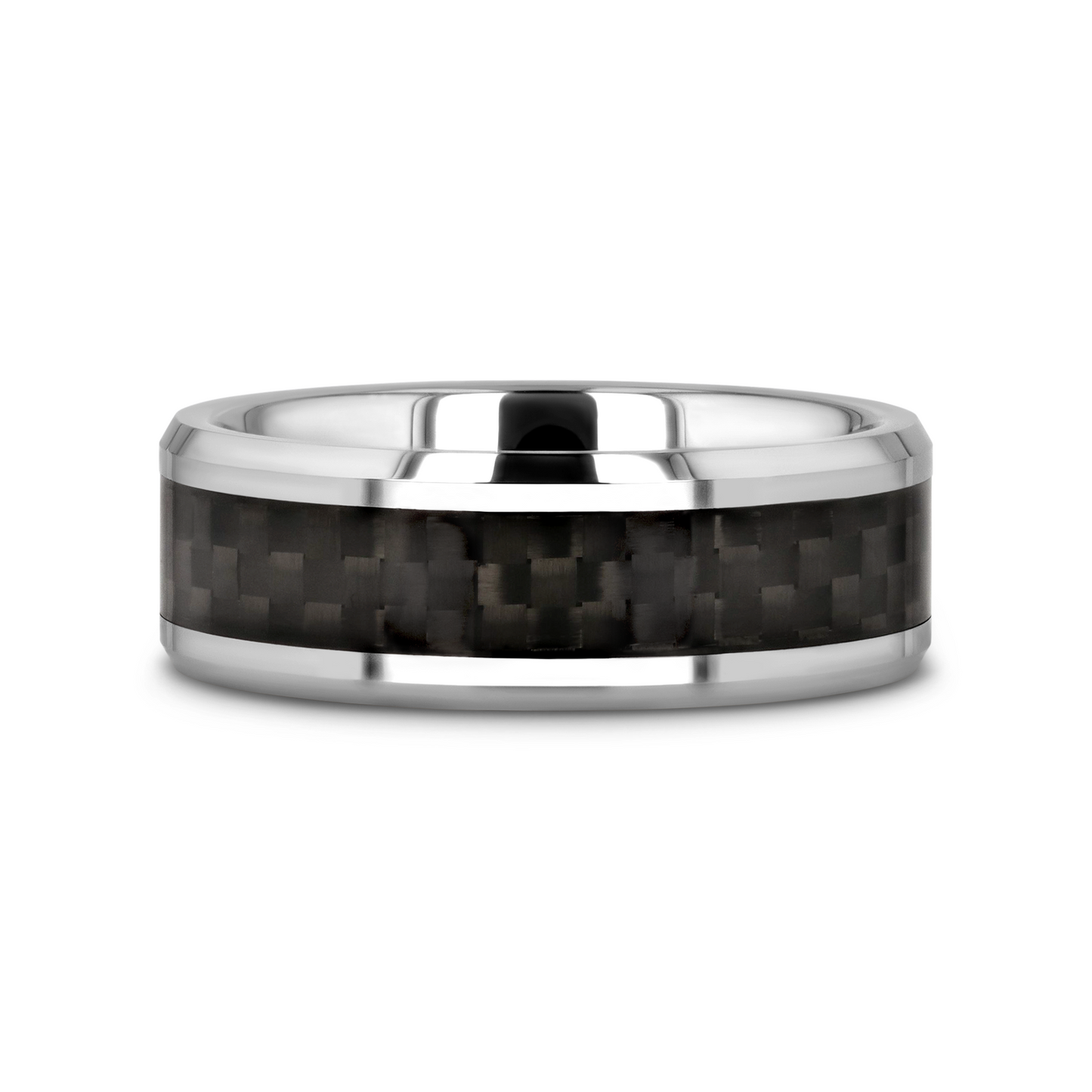 MAXIMUS Black Carbon Fiber Inlay Tungsten Carbide Wedding Band - 8mm - 12mm