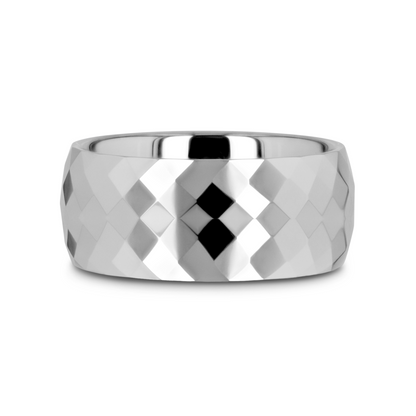 MILLENNIUM Tungsten Wedding Band with 288 Diamond Facets - 10mm