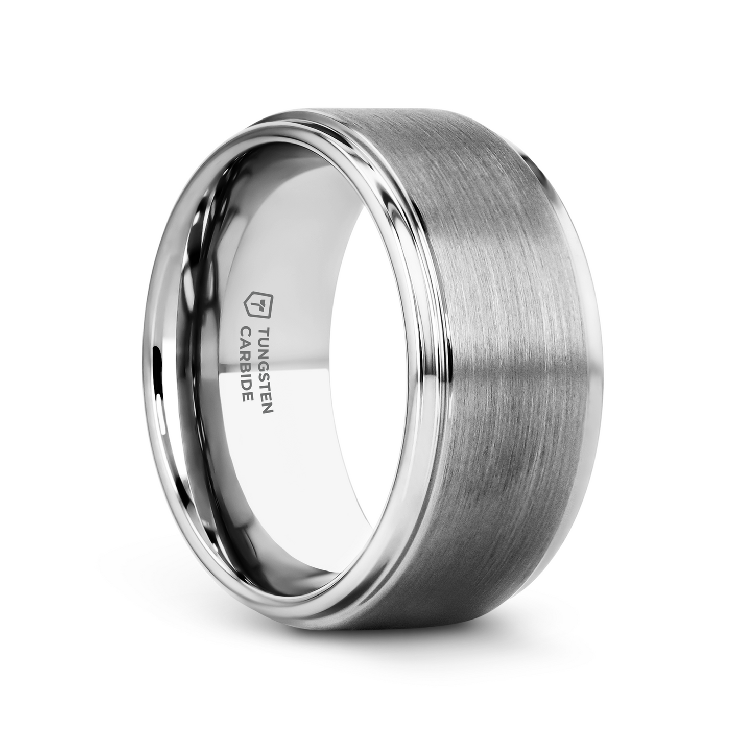 OPTIMUS Raised Center with Brush Finish Tungsten Ring - 8mm - 12mm