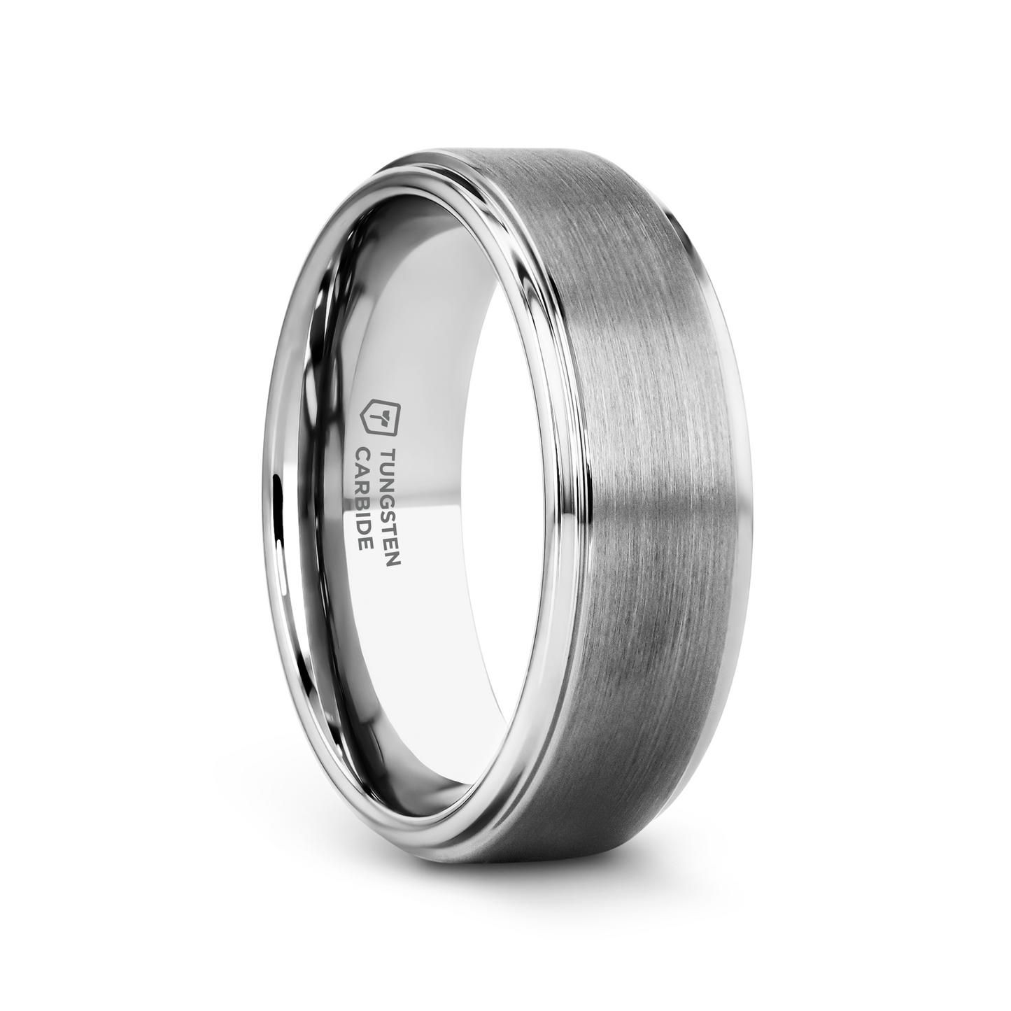 OPTIMUS Raised Center with Brush Finish Tungsten Ring - 4mm - 7mm