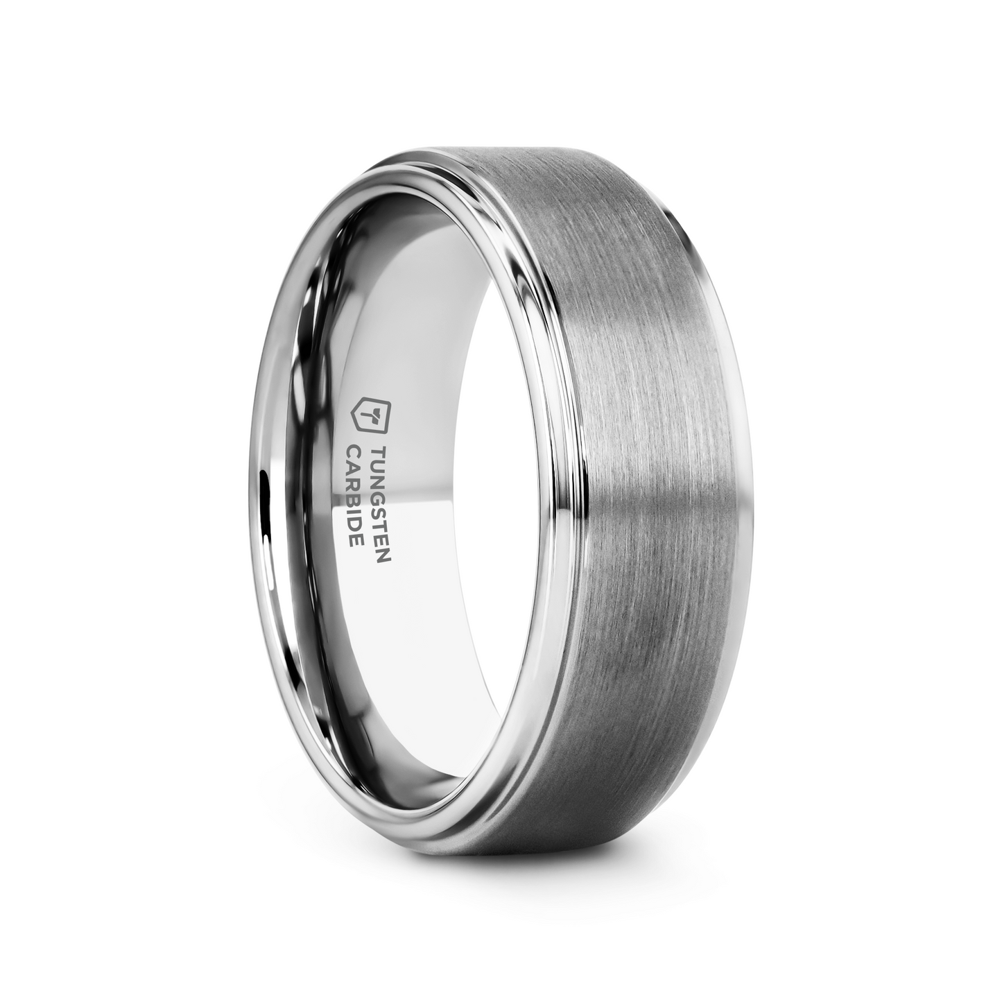 OPTIMUS Raised Center with Brush Finish Tungsten Ring - 8mm - 12mm