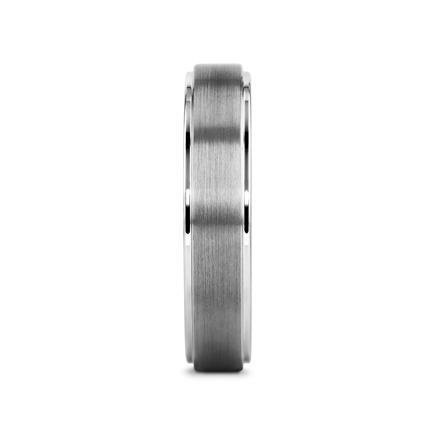 OPTIMUS Raised Center with Brush Finish Tungsten Ring - 4mm - 7mm