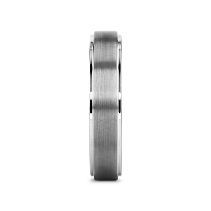 OPTIMUS Raised Center with Brush Finish Tungsten Ring - 4mm - 7mm