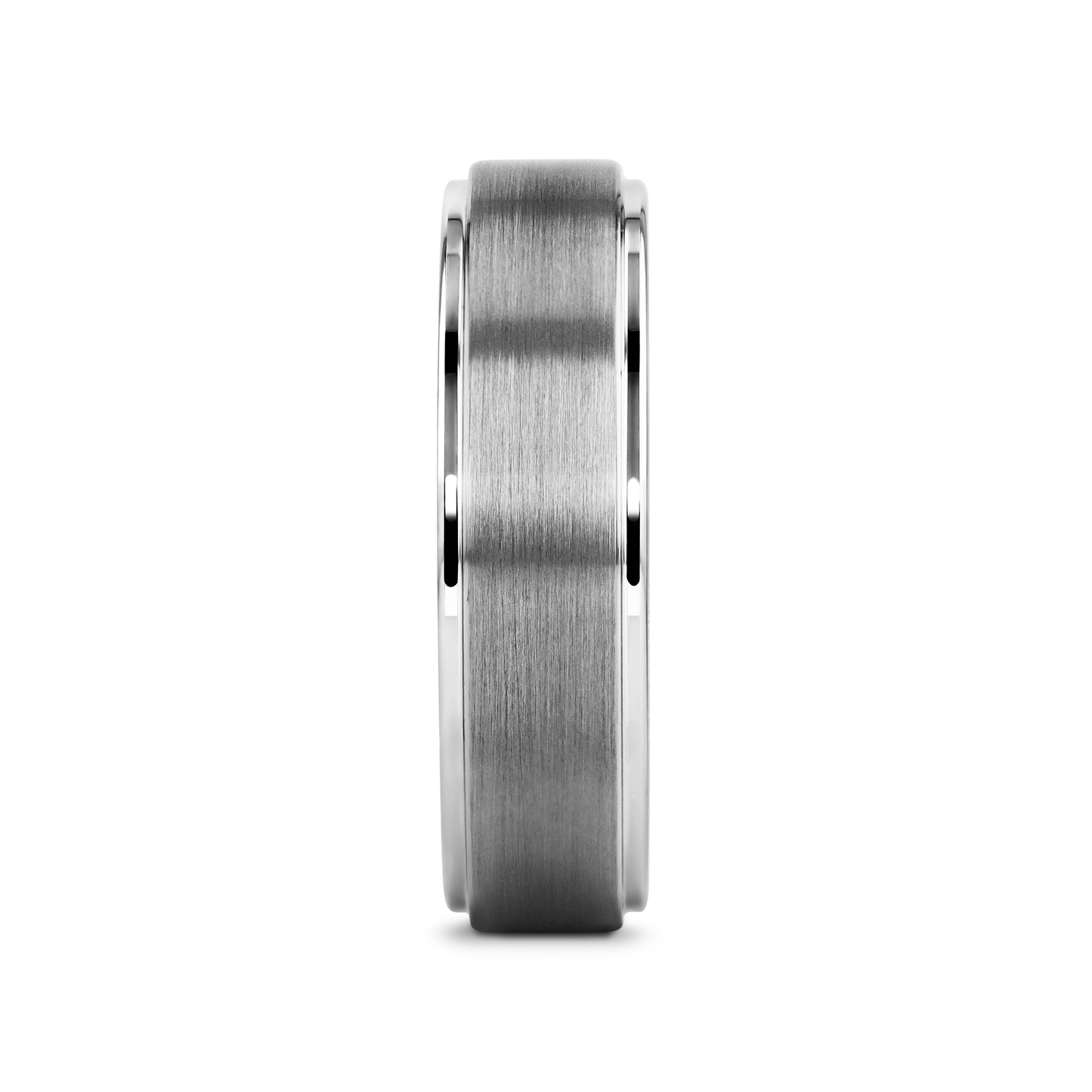 OPTIMUS Raised Center with Brush Finish Tungsten Ring - 4mm - 7mm