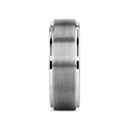 OPTIMUS Raised Center with Brush Finish Tungsten Ring - 8mm - 12mm