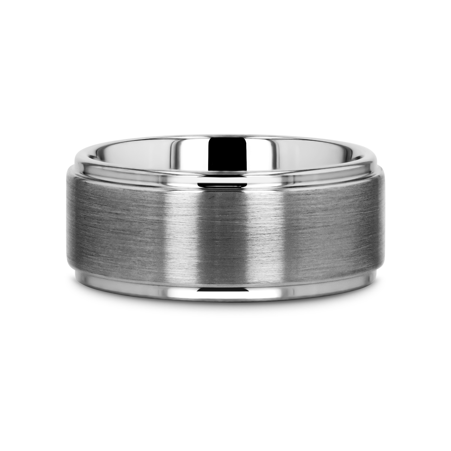 OPTIMUS Raised Center with Brush Finish Tungsten Ring - 8mm - 12mm