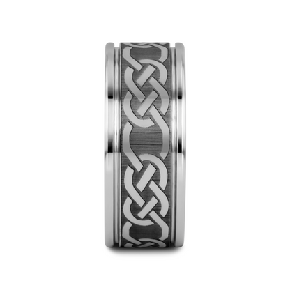 PALATINE Laser Engraved Tungsten Ring with Celtic Pattern - 6mm - 10mm