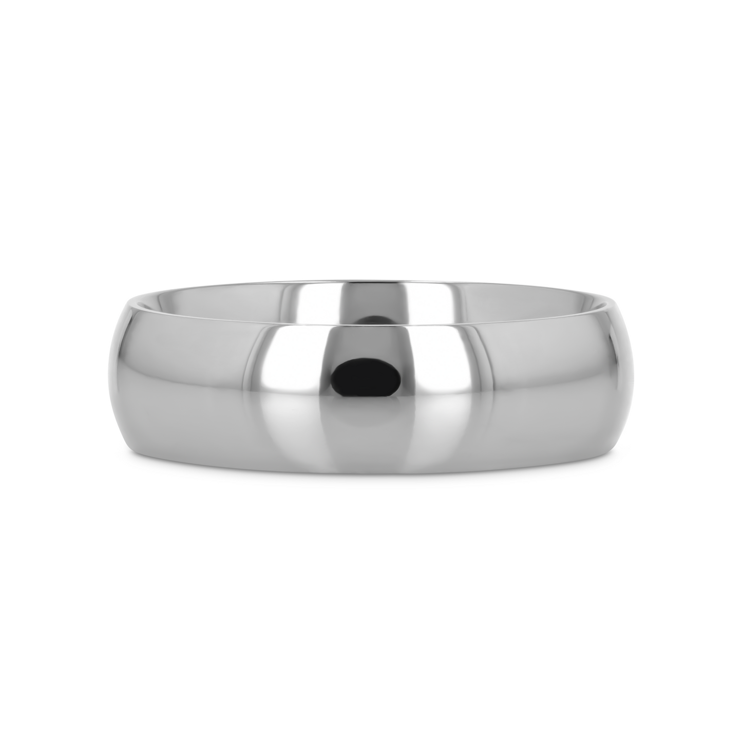 PETERSON Titanium Polished Finish Domed Men’s Wedding Band - 6mm & 8mm