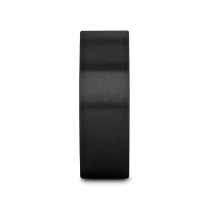 SAN BERNARDINO Brushed Finish Flat Black Titanium Men’s Wedding Band - 6mm & 8mm