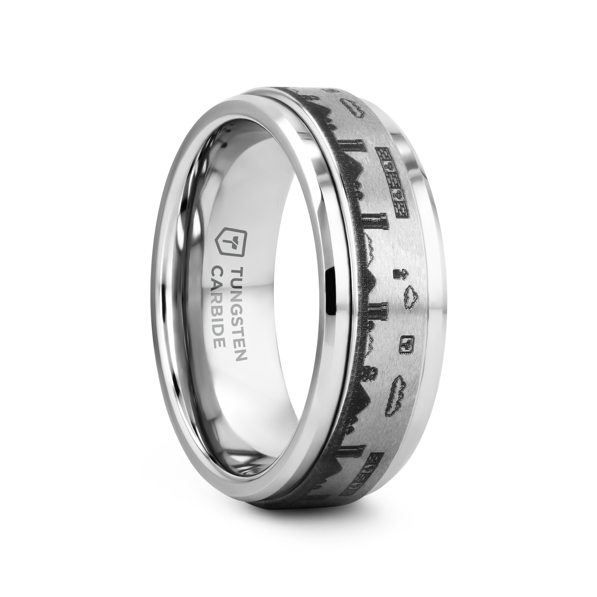 Spinning Engraved Super Mario Bros Pixel Level Game Tungsten