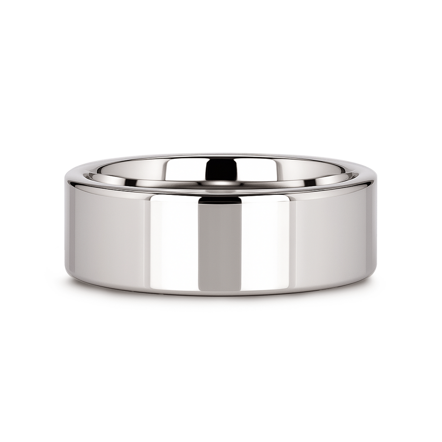 STOCKTON Flat Style White Tungsten Ring - 8mm - 12mm