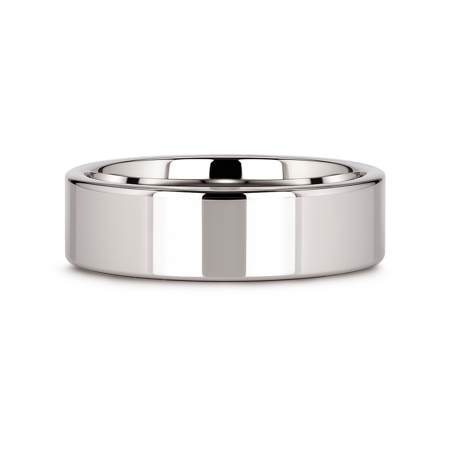 STOCKTON Flat Style White Tungsten Ring - 2mm - 7mm
