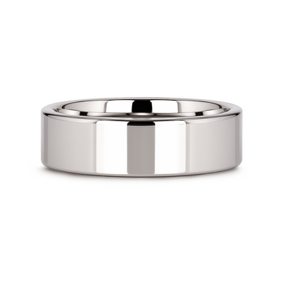 STOCKTON Flat Style White Tungsten Ring - 2mm - 7mm