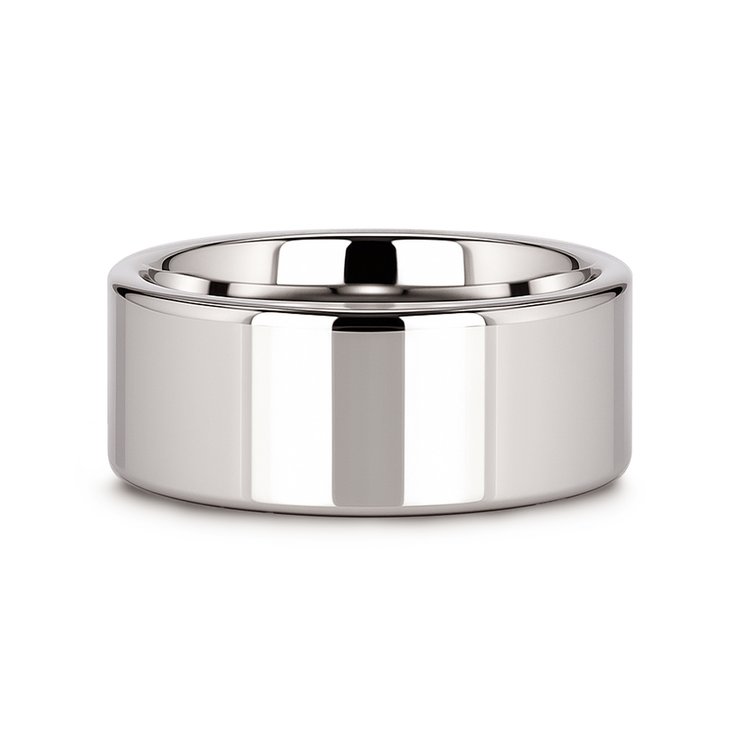 STOCKTON Flat Style White Tungsten Ring - 8mm - 12mm